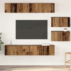 vidaXL Muebles Tv-Conjunto de mueble de TV Montaje en la pared 6 pcs