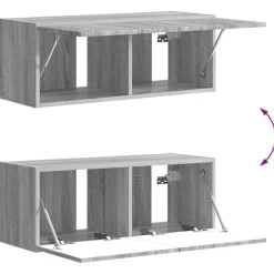 vidaXL Conjunto de mueble para TV de pared 6 pcs Gris sonoma Online
