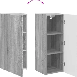 vidaXL Conjunto de mueble para TV de pared 6 pcs Gris sonoma Online
