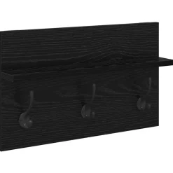 vidaXL Bancos-Conjunto de muebles de recibidor con cajón 4 pcs Roble Negro