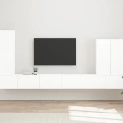 vidaXL Conjunto de mueble para TV de pared 6 pcs brillante