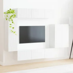vidaXL Conjunto de mueble para TV de pared 6 pcs brillante