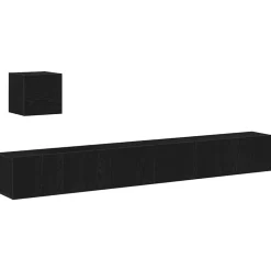 vidaXL Conjunto de mueble de TV Madera de ingeniería Roble negro Outlet