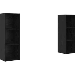 vidaXL Conjunto de mueble de TV 2 pcs 107 x 35 x 37 cm Roble negro Hot