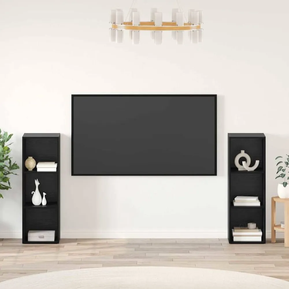 vidaXL Conjunto de mueble de TV 2 pcs 107 x 35 x 37 cm Roble negro Hot