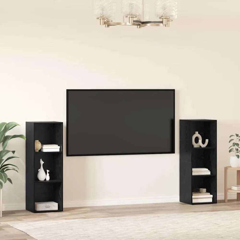 vidaXL Conjunto de mueble de TV 2 pcs 107 x 35 x 37 cm Roble negro Hot