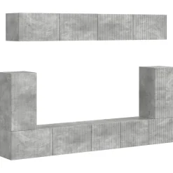 vidaXL Muebles Tv-Conjunto de mueble de TV 5 pcs Gris Concreto