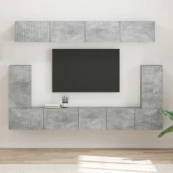 vidaXL Muebles Tv-Conjunto de mueble de TV 5 pcs Gris Concreto