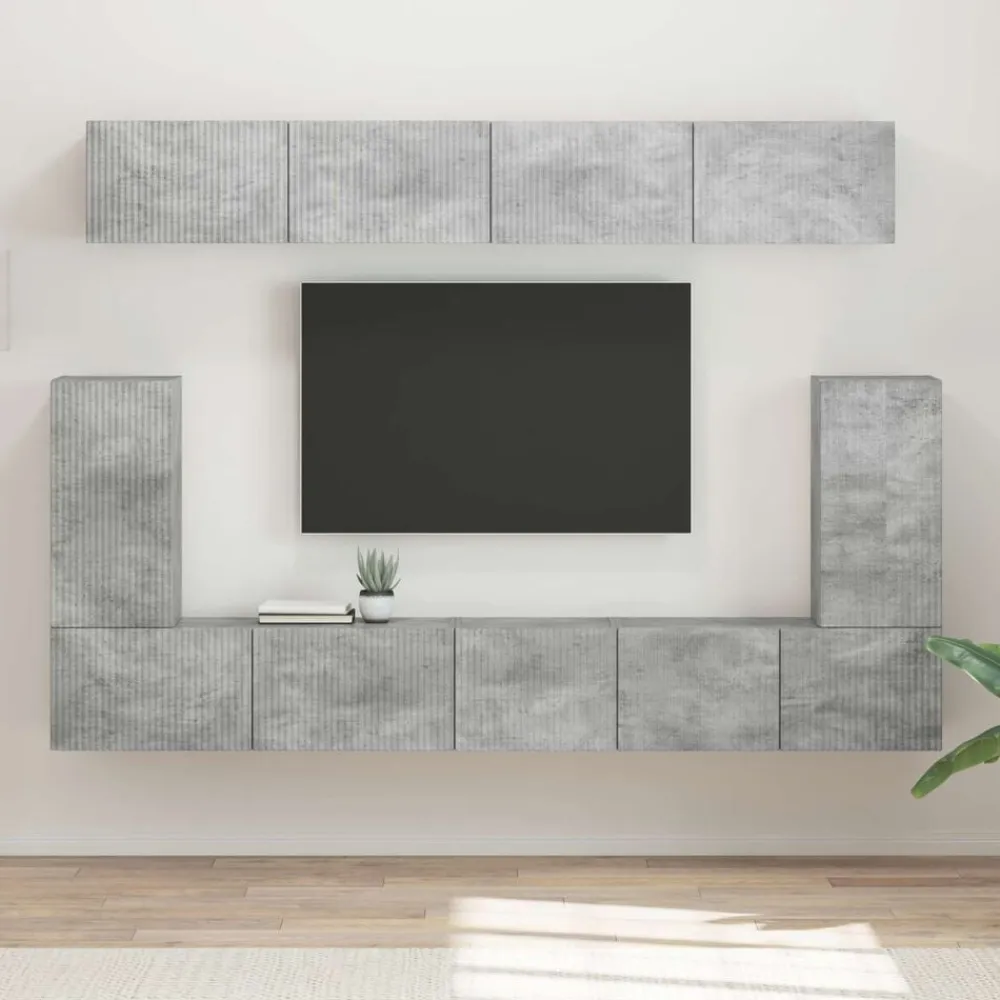 vidaXL Muebles Tv-Conjunto de mueble de TV 5 pcs Gris Concreto