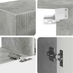 vidaXL Muebles Tv-Conjunto de mueble de TV 5 pcs Gris Concreto
