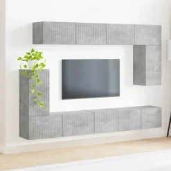 vidaXL Muebles Tv-Conjunto de mueble de TV 5 pcs Gris Concreto