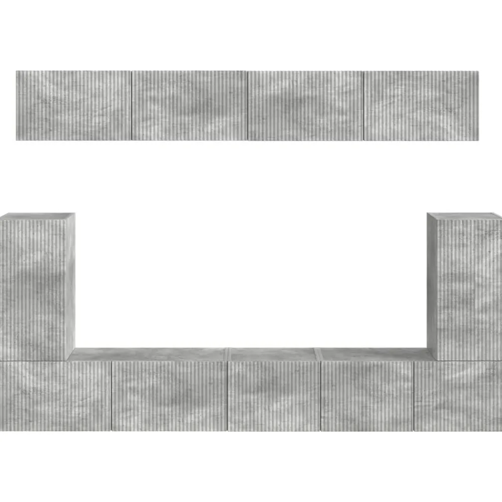 vidaXL Muebles Tv-Conjunto de mueble de TV 5 pcs Gris Concreto