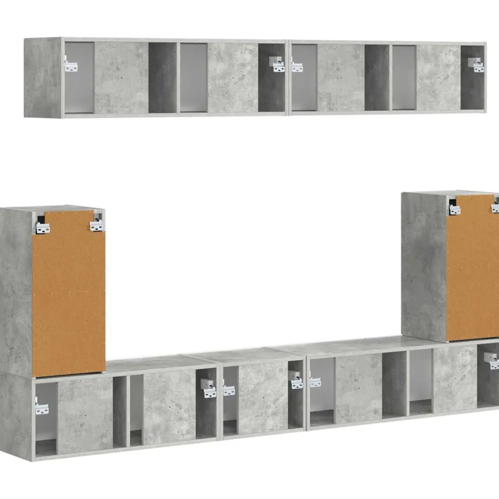 vidaXL Muebles Tv-Conjunto de mueble de TV 5 pcs Gris Concreto