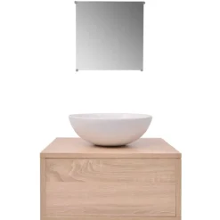 vidaXL Conjuntos De Muebles-Conjunto de muebles de baño con lavabo y grifo 4 piezas