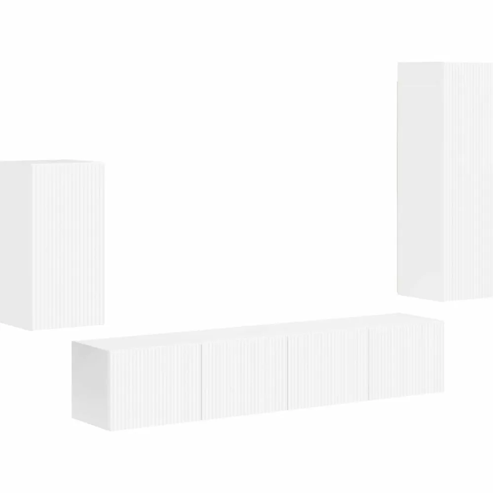 vidaXL Muebles Tv-Conjunto de mueble de TV 4 pcs Madera de ingeniería