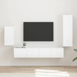 vidaXL Muebles Tv-Conjunto de mueble de TV 4 pcs Madera de ingeniería