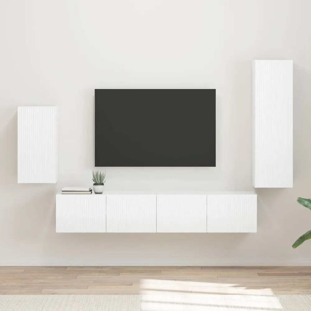 vidaXL Muebles Tv-Conjunto de mueble de TV 4 pcs Madera de ingeniería