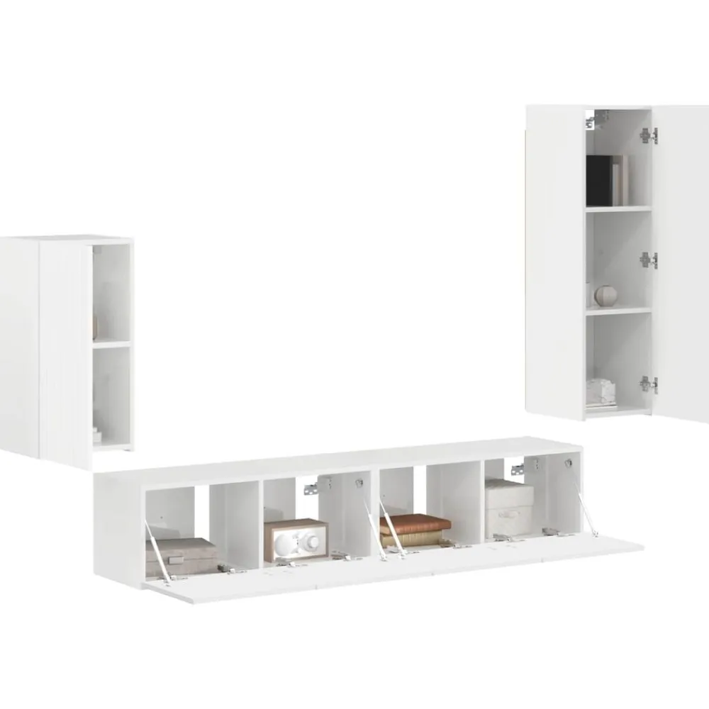 vidaXL Muebles Tv-Conjunto de mueble de TV 4 pcs Madera de ingeniería