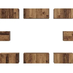 vidaXL Muebles Tv-Conjunto de mueble de TV Montaje en la pared 8 pcs