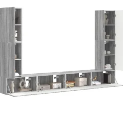 vidaXL Muebles Tv-Conjunto de mueble de TV 8 pcs Madera de ingeniería