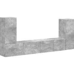 vidaXL Conjunto de mueble de TV 4 pcs Gris Concreto Gris hormig&oacute;n Online