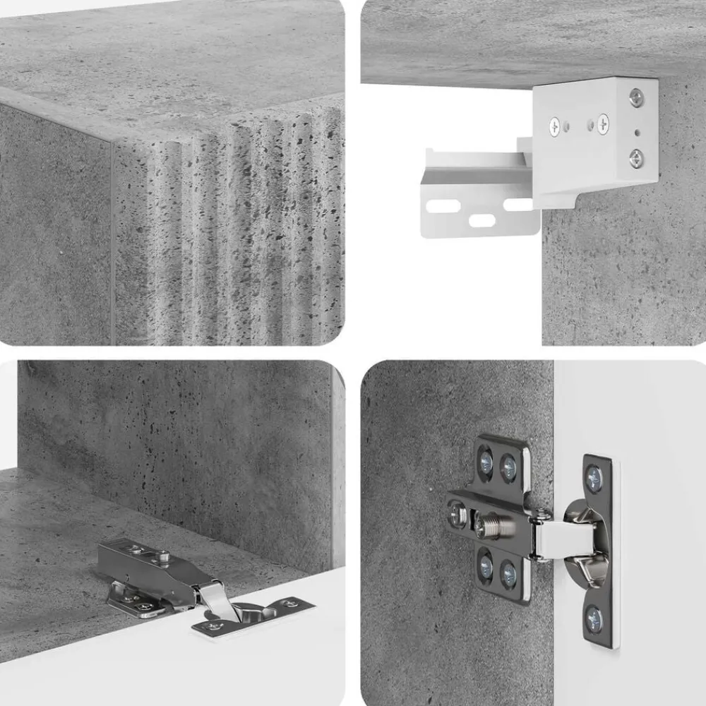 vidaXL Conjunto de mueble de TV 4 pcs Gris Concreto Gris hormigón Online