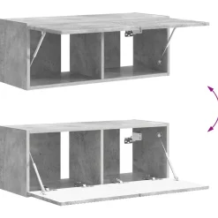 vidaXL Conjunto de mueble de TV 4 pcs Gris Concreto Gris hormigón Online
