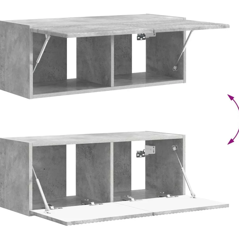 vidaXL Conjunto de mueble de TV 4 pcs Gris Concreto Gris hormigón Online