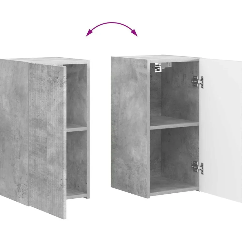 vidaXL Conjunto de mueble de TV 4 pcs Gris Concreto Gris hormigón Online