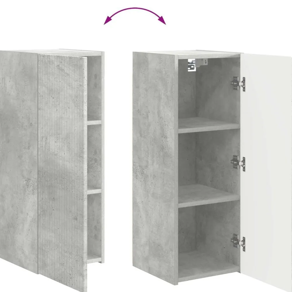 vidaXL Conjunto de mueble de TV 4 pcs Gris Concreto Gris hormigón Online