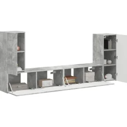 vidaXL Conjunto de mueble de TV 4 pcs Gris Concreto Gris hormigón Online