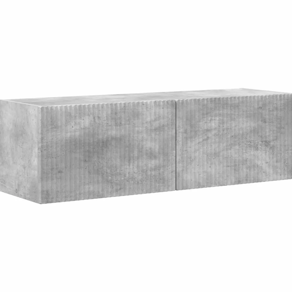 vidaXL Conjunto de mueble de TV 4 pcs Gris Concreto Gris hormigón Online