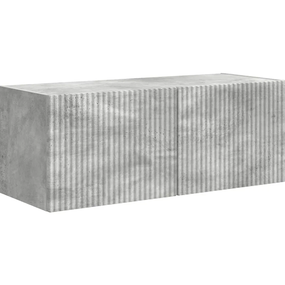 vidaXL Conjunto de mueble de TV 4 pcs Gris Concreto Gris hormigón Online