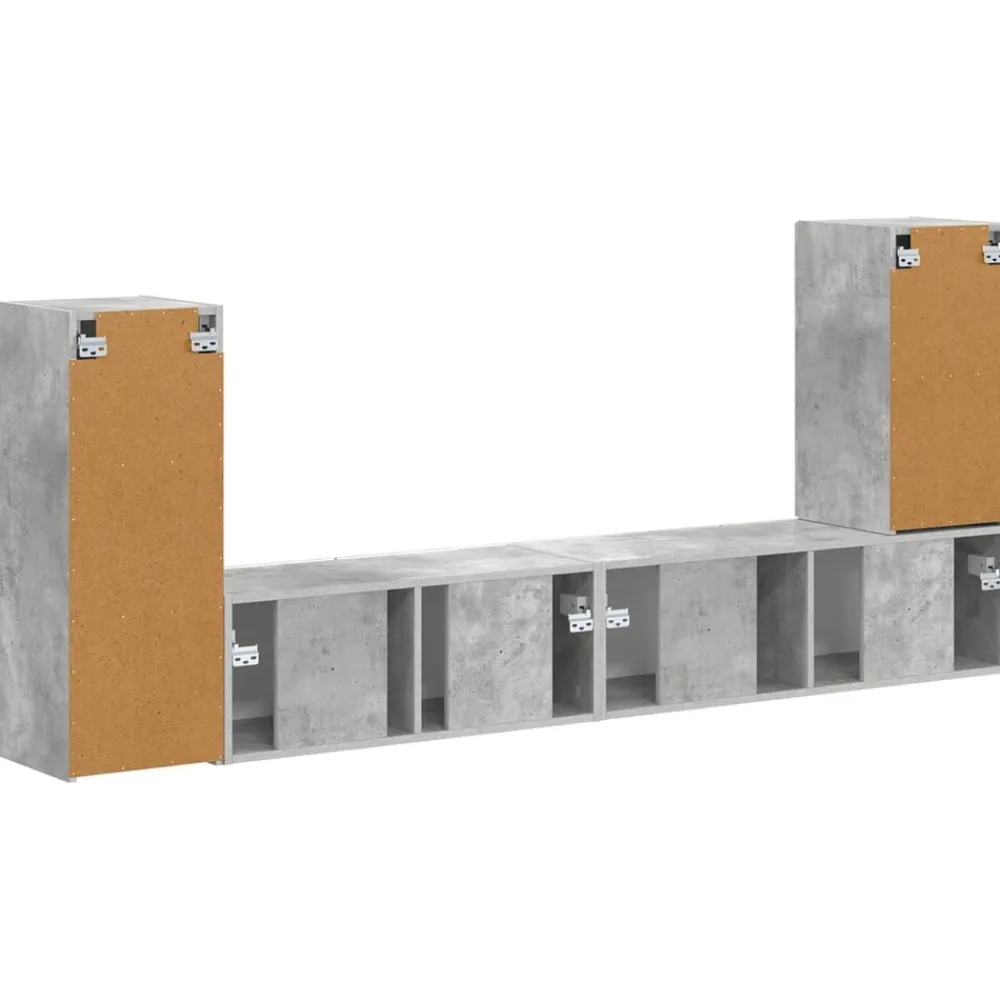 vidaXL Conjunto de mueble de TV 4 pcs Gris Concreto Gris hormigón Online