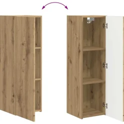 vidaXL Muebles Tv-Conjunto de mueble de TV 3 pcs Roble artesanal