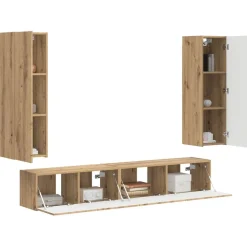 vidaXL Muebles Tv-Conjunto de mueble de TV 3 pcs Roble artesanal