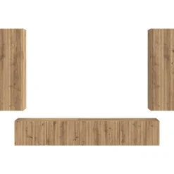 vidaXL Muebles Tv-Conjunto de mueble de TV 3 pcs Roble artesanal