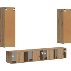 vidaXL Muebles Tv-Conjunto de mueble de TV 3 pcs Roble artesanal