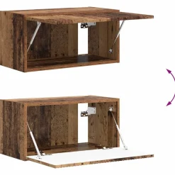 vidaXL Conjunto de mueble de TV Montaje en la pared 4 pcs Madera vieja Madera envejecida Discount