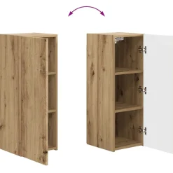 vidaXL Conjunto de mueble para TV de pared 4 pcs Roble artesanal Roble artisan Clearance
