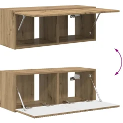 vidaXL Conjunto de mueble para TV de pared 4 pcs Roble artesanal Roble artisan Clearance