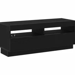 vidaXL Conjunto de mueble de TV 3 pcs Negro 300 x 35 x 40 cm Roble negro Clearance