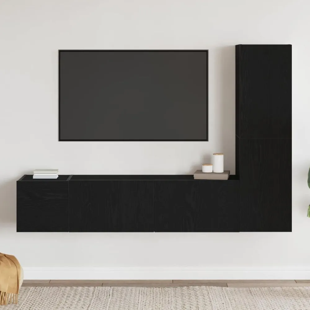 vidaXL Muebles Tv-Conjunto de mueble de TV 4 pcs 130,5 x 30 x 140 cm