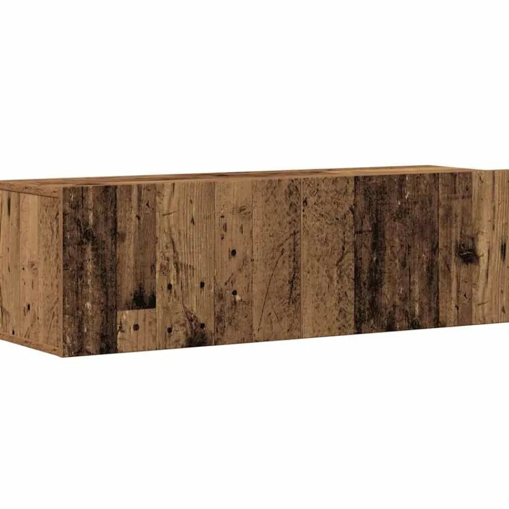 vidaXL Conjunto de mueble de TV 8 piezas montado la pared madera vieja Madera envejecida Outlet
