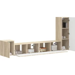 vidaXL Muebles Tv-Conjunto de mueble de TV Montaje en la pared 3 pcs