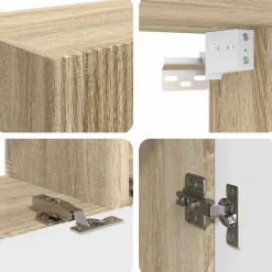 vidaXL Muebles Tv-Conjunto de mueble de TV Montaje en la pared 3 pcs