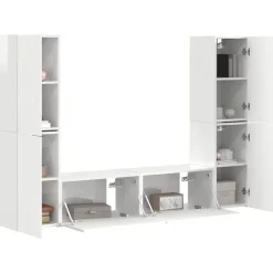 vidaXL Conjunto de mueble de TV 6 pcs Madera de ingeniería brillante