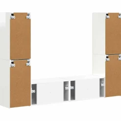vidaXL Conjunto de mueble de TV 6 pcs Madera de ingeniería brillante