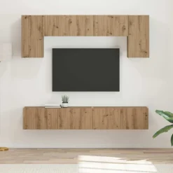 vidaXL Muebles Tv-Conjunto de mueble de TV 4 pcs Gris Concreto