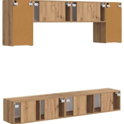 vidaXL Muebles Tv-Conjunto de mueble de TV 4 pcs Gris Concreto